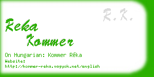 reka kommer business card